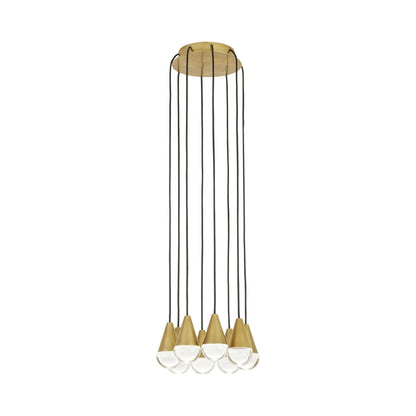 Cupola LED Chandelier in Hand Rubbed Antique Brass/Crystal (8-Light).
