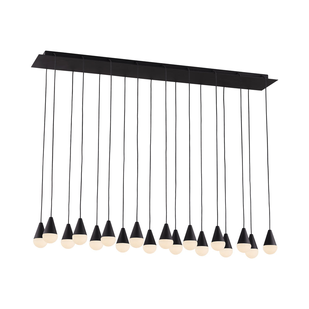 Cupola LED Linear Chandelier in Nightshade Black/Alabaster (18-Light).