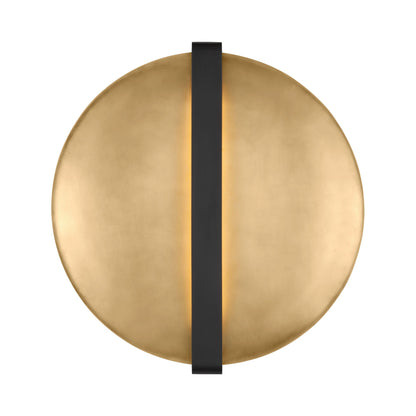 Cymbal LED Wall Light in Dark Bronze/Natural Brass.