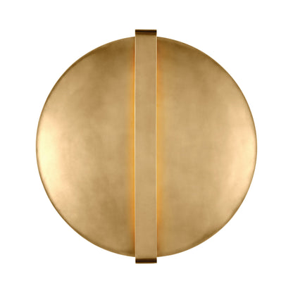 Cymbal LED Wall Light in Natural Brass.
