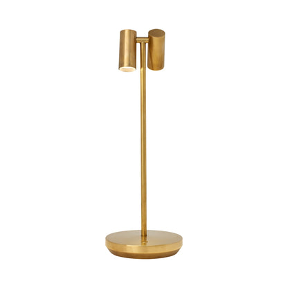 Doppia LED Table Lamp in Natural Brass (Large).