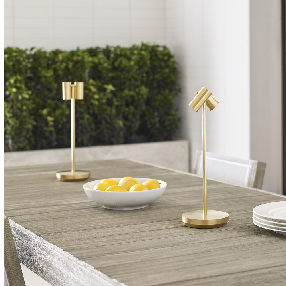 Doppia LED Table Lamp in Outside Area.