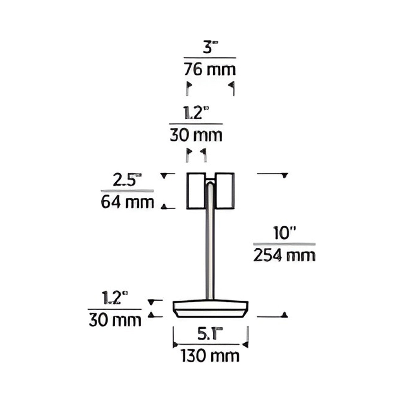 Doppia LED Table Lamp - line drawing.