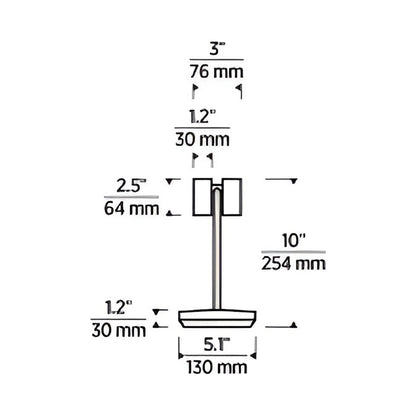 Doppia LED Table Lamp - line drawing.