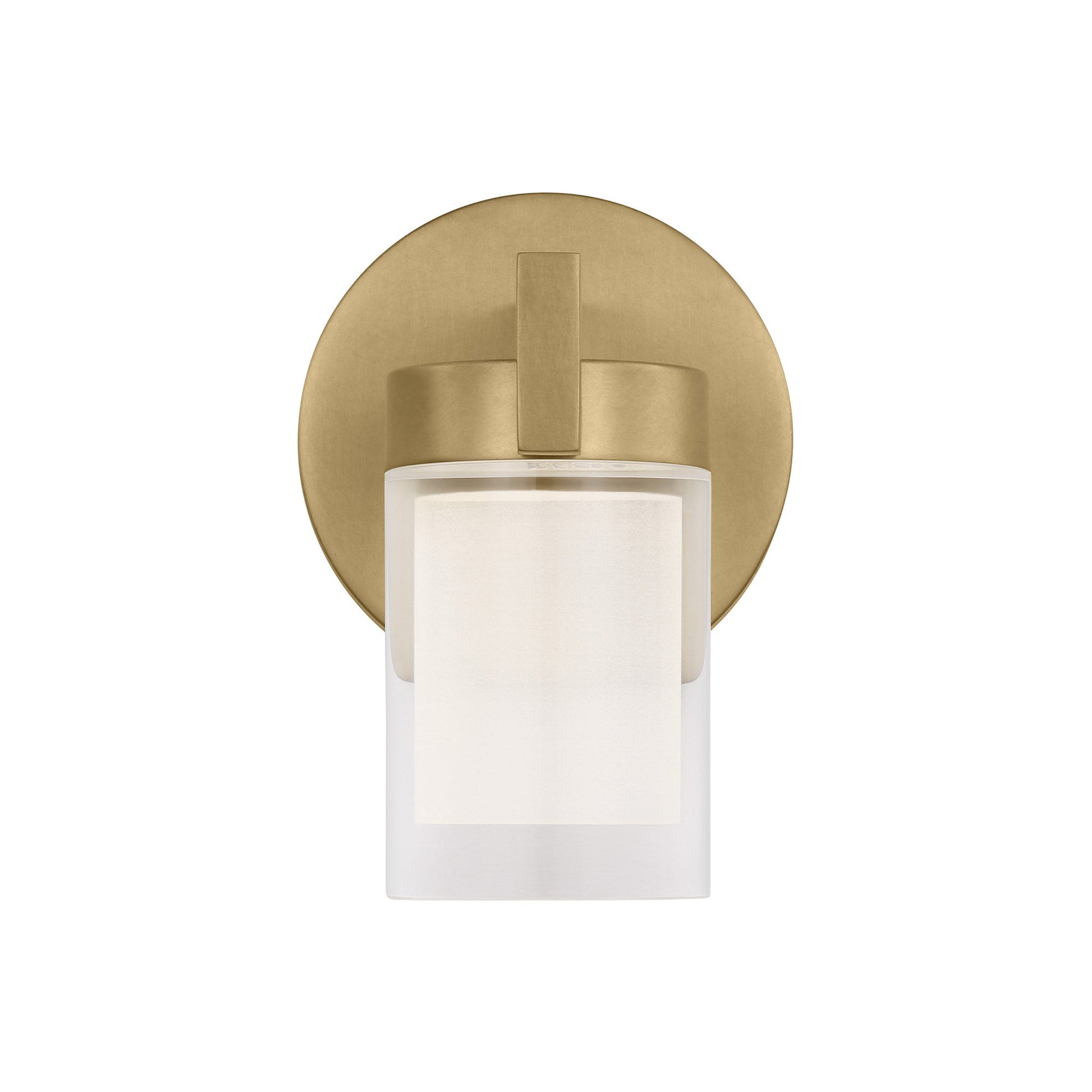 Esfera 1-Light LED Bath Wall Light in Natural Brass.