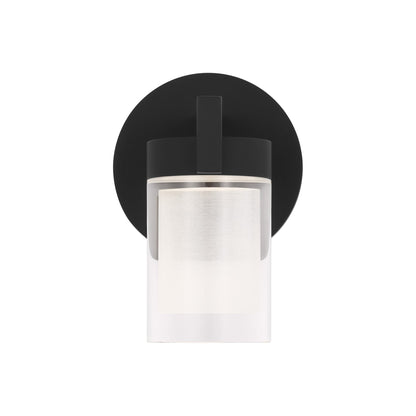 Esfera 1-Light LED Bath Wall Light in Nightshade Black.
