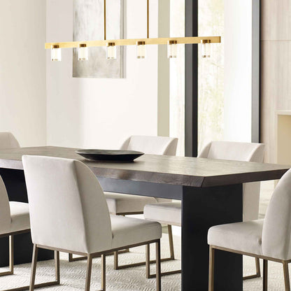 Esfera LED Linear Pendant Light in dining room.