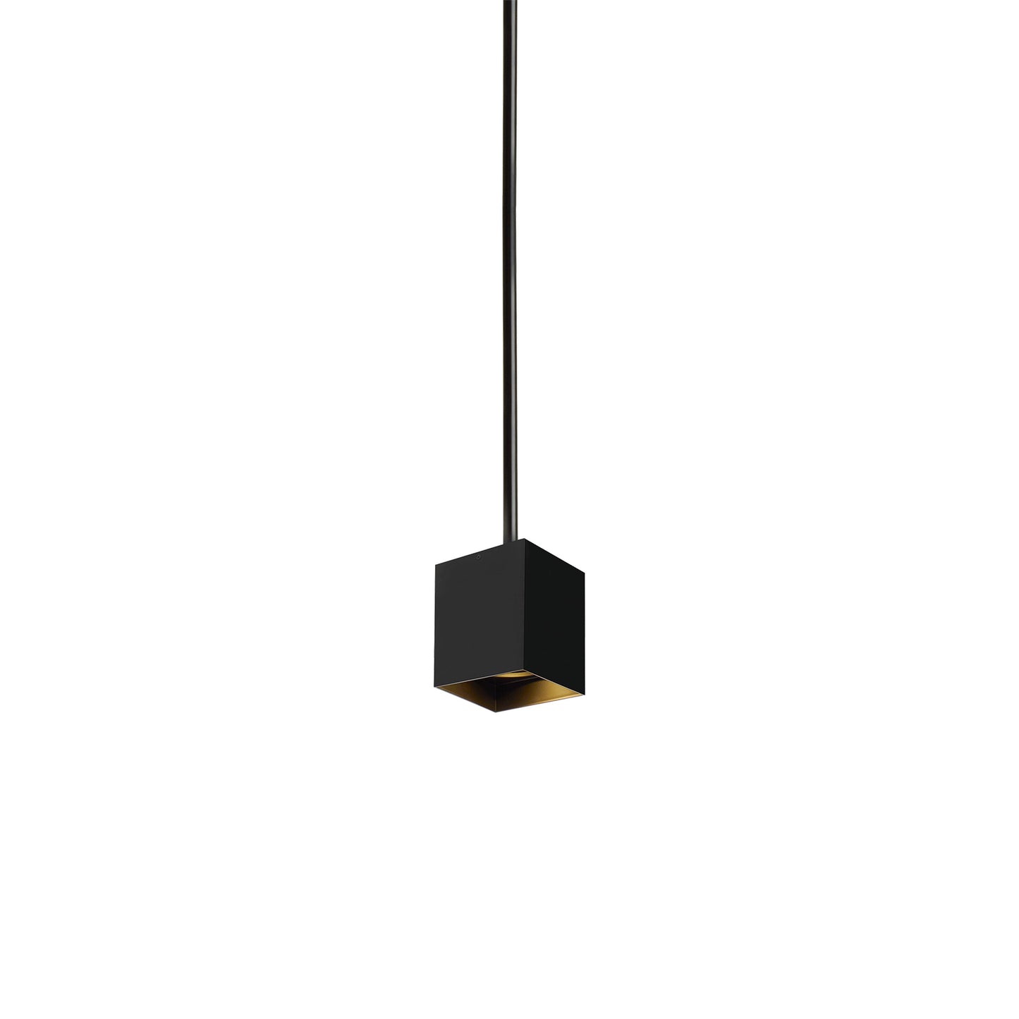 Exo 6 Cube LED Pendant Light in Matte Black/Black.