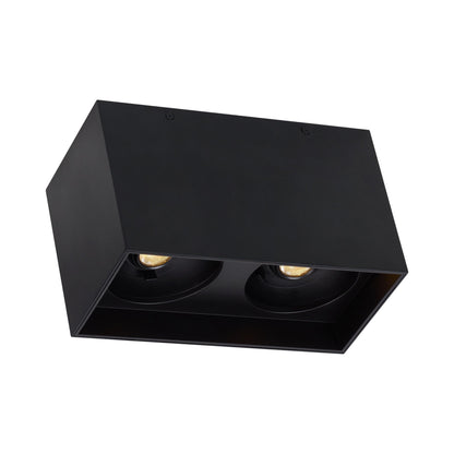 Exo LED Dual Flush Mount Ceiling Light in Matte Black/Black.