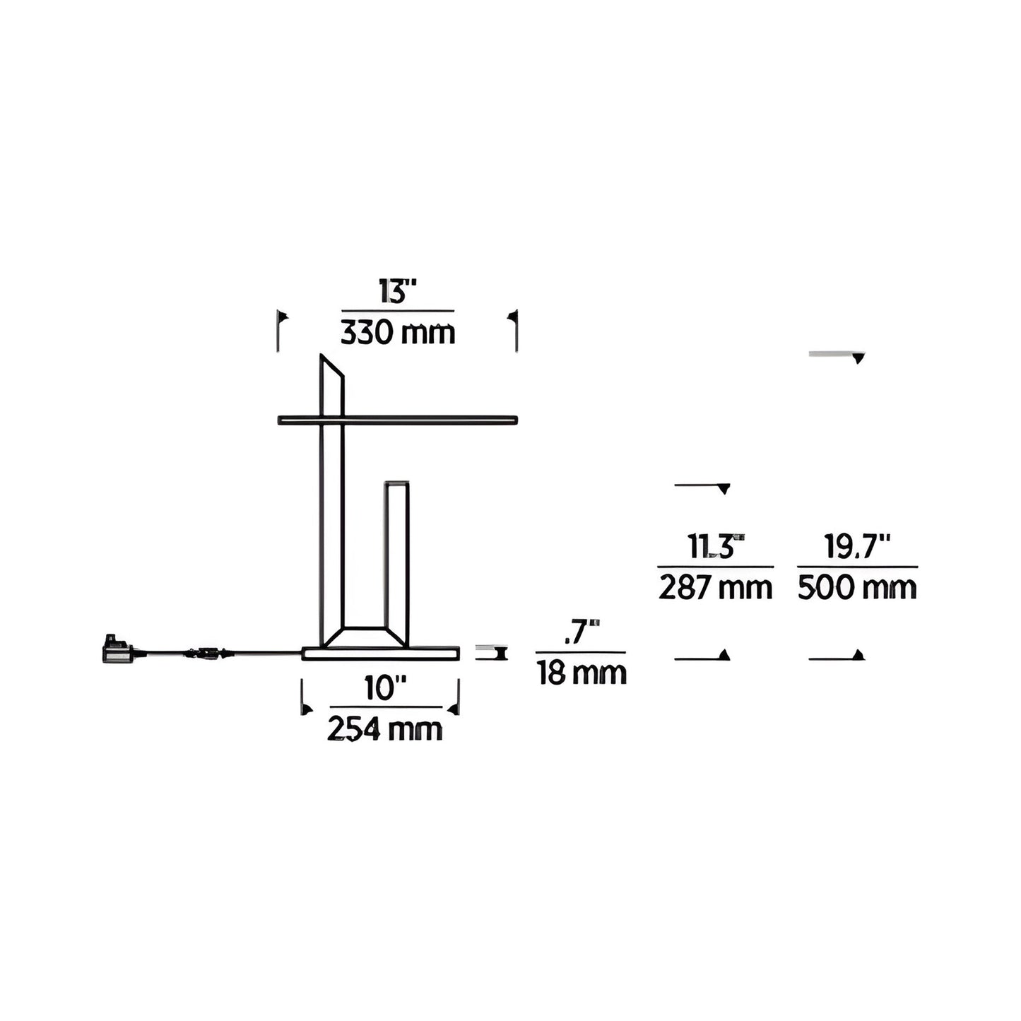 Fielle LED Table Lamp - line drawing.