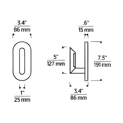 Fielle LED Wall Light - line drawing.