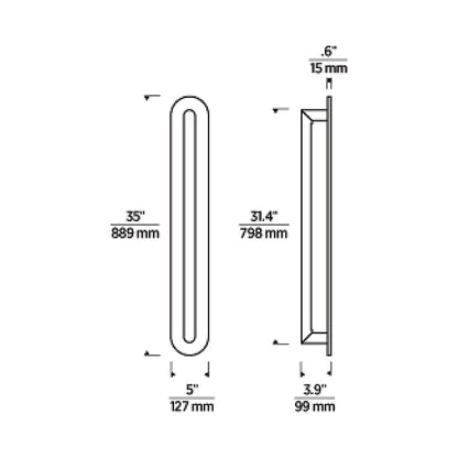 Fielle LED Wall Light - line drawing.