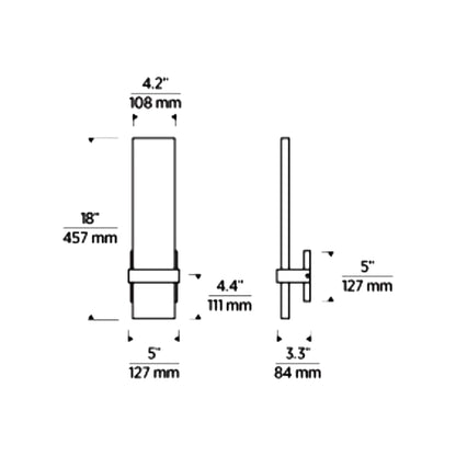 Flyta LED Wall Light - line drawing.