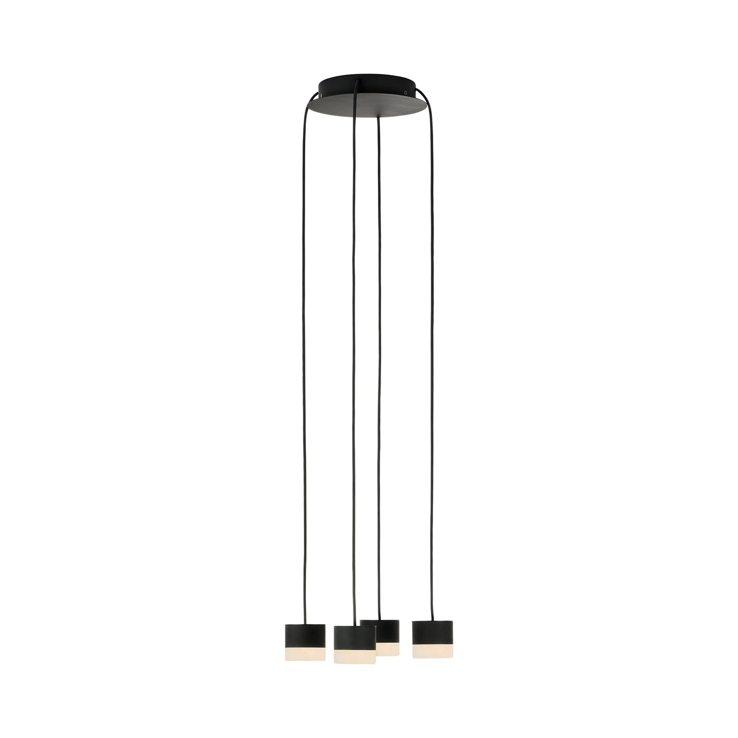 Gable LED Chandelier in Nightshade Black/Alabaster (4-Light).