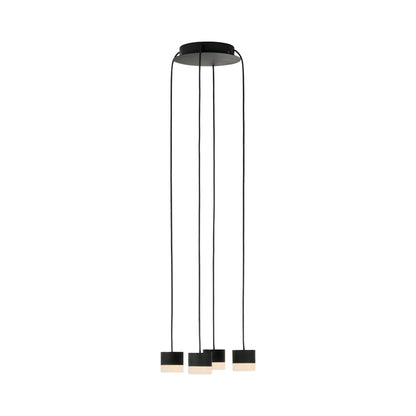 Gable LED Chandelier in Nightshade Black/Alabaster (4-Light).