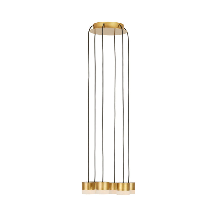 Gable LED Chandelier in Hand Rubbed Antique Brass (6-Light).