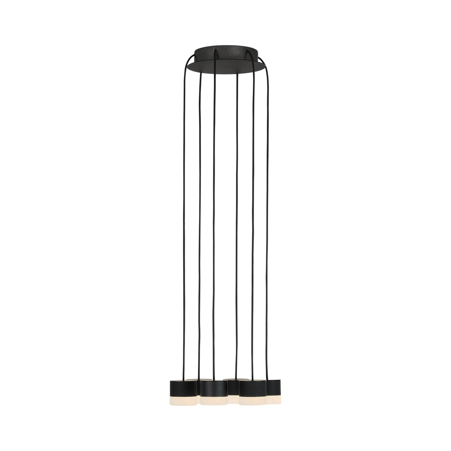 Gable LED Chandelier in Nightshade Black/Alabaster (6-Light).