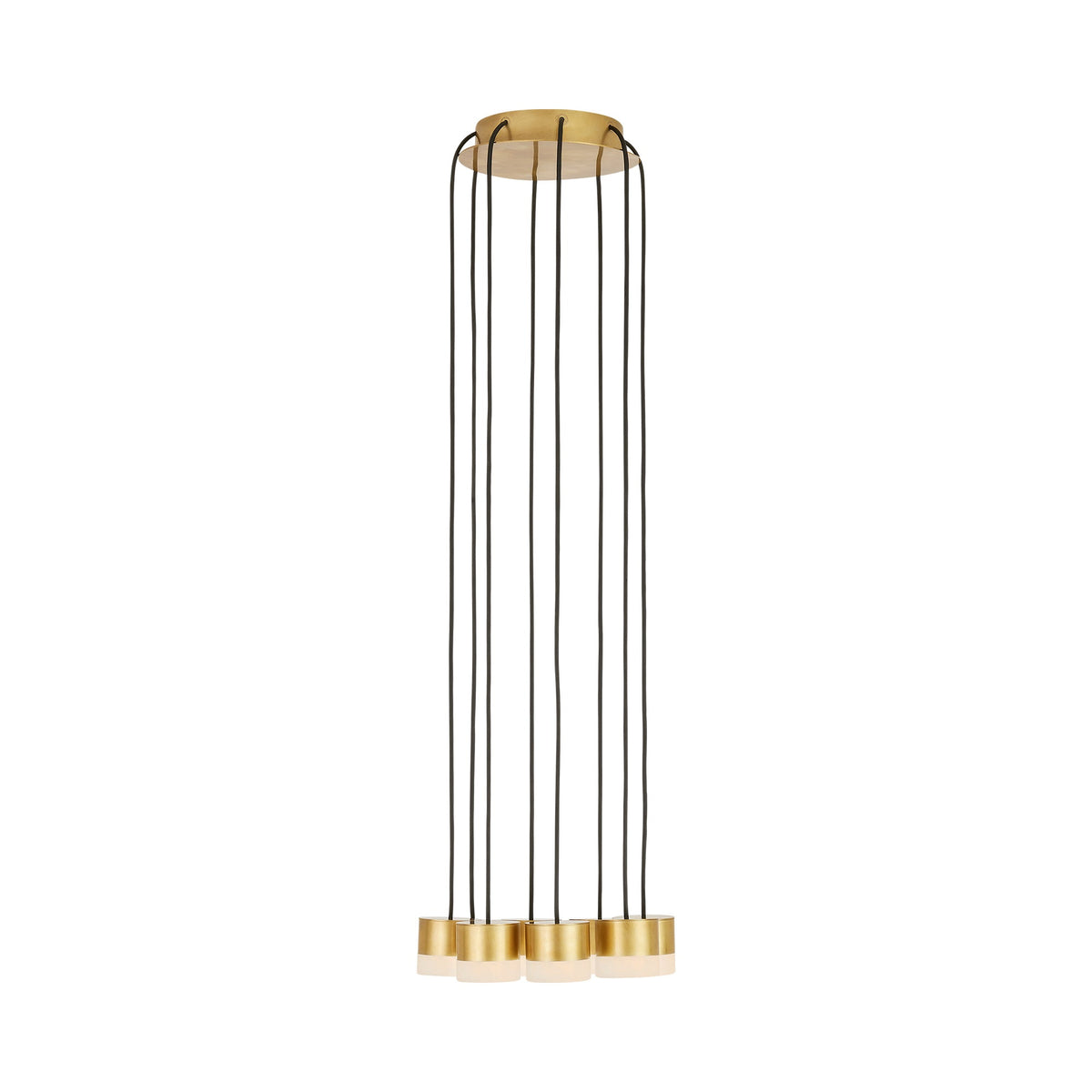 Gable LED Chandelier in Hand Rubbed Antique Brass/Alabaster (8-Light).