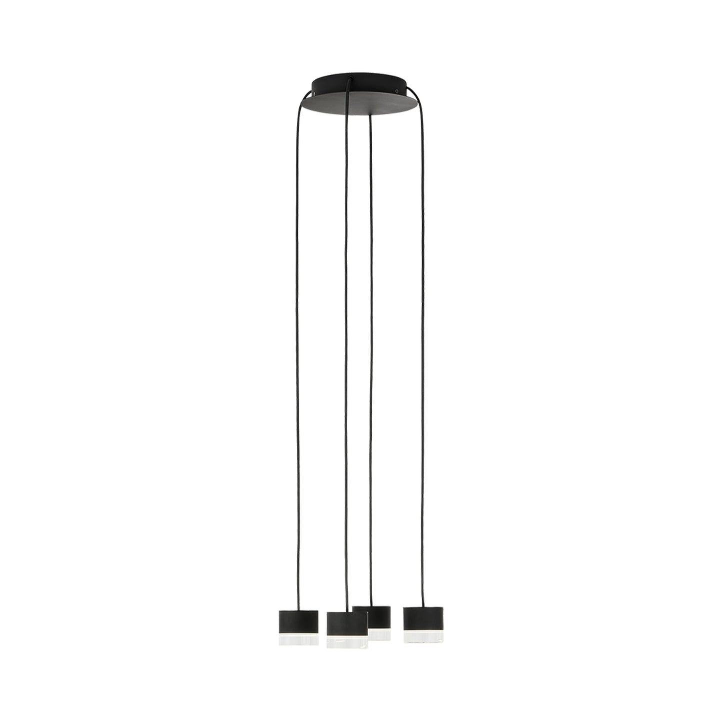 Gable LED Chandelier in Nightshade Black/Crystal (4-Light).