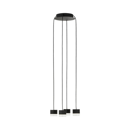Gable LED Chandelier in Nightshade Black/Crystal (4-Light).