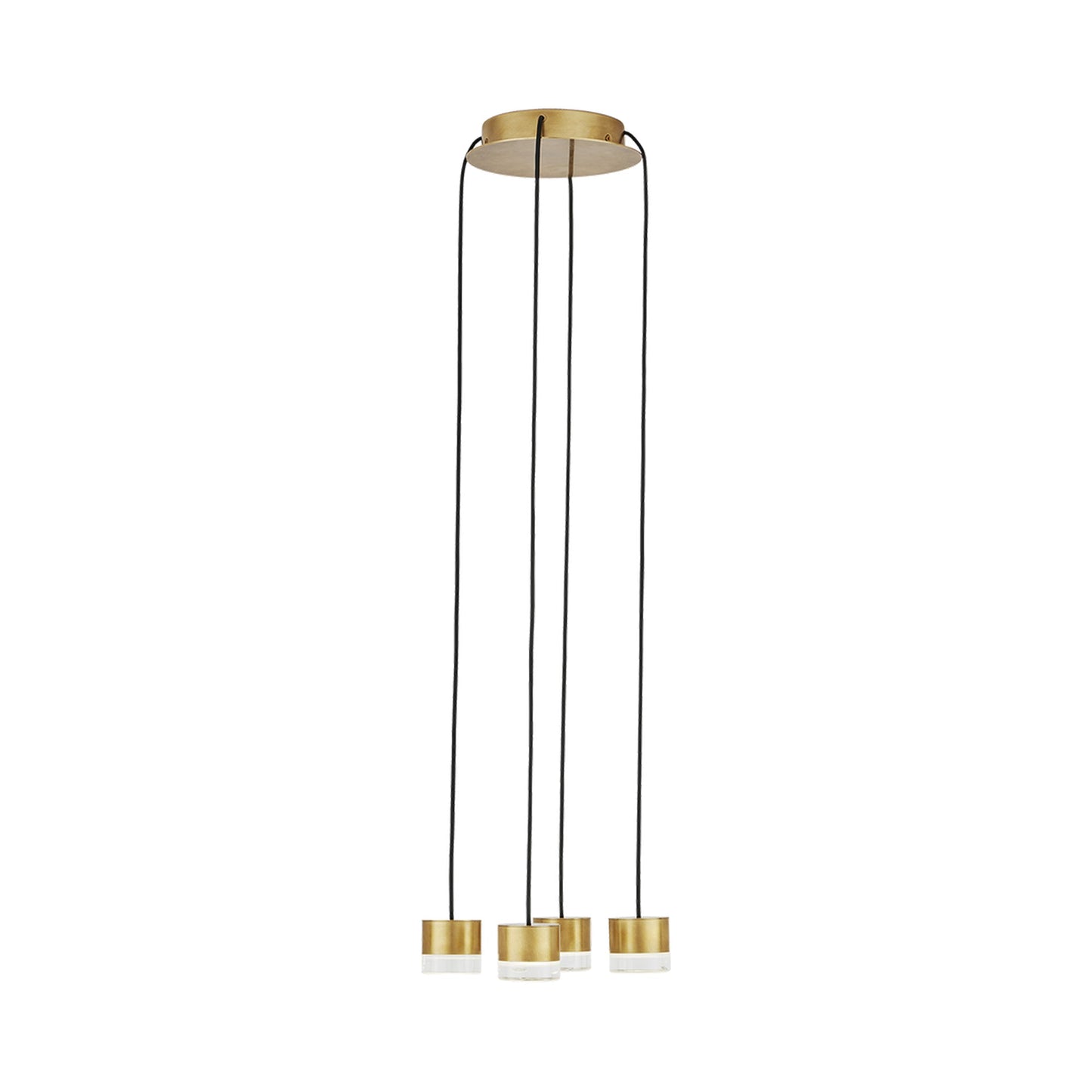Gable LED Chandelier in Hand Rubbed Antique Brass/Crystal (4-Light).