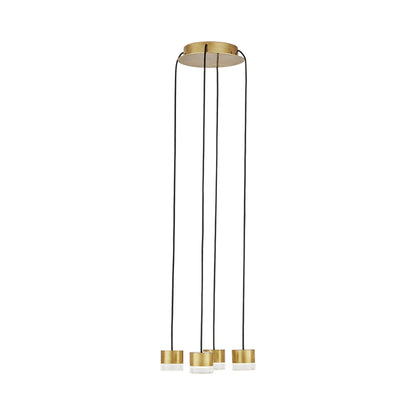 Gable LED Chandelier in Hand Rubbed Antique Brass/Crystal (4-Light).