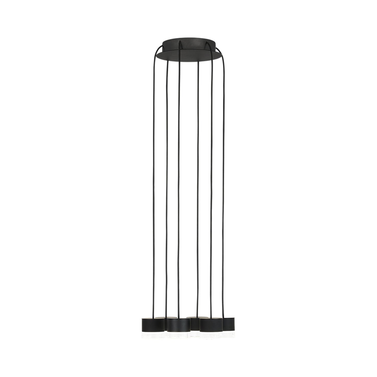 Gable LED Chandelier in Nightshade Black/Crystal (6-Light).
