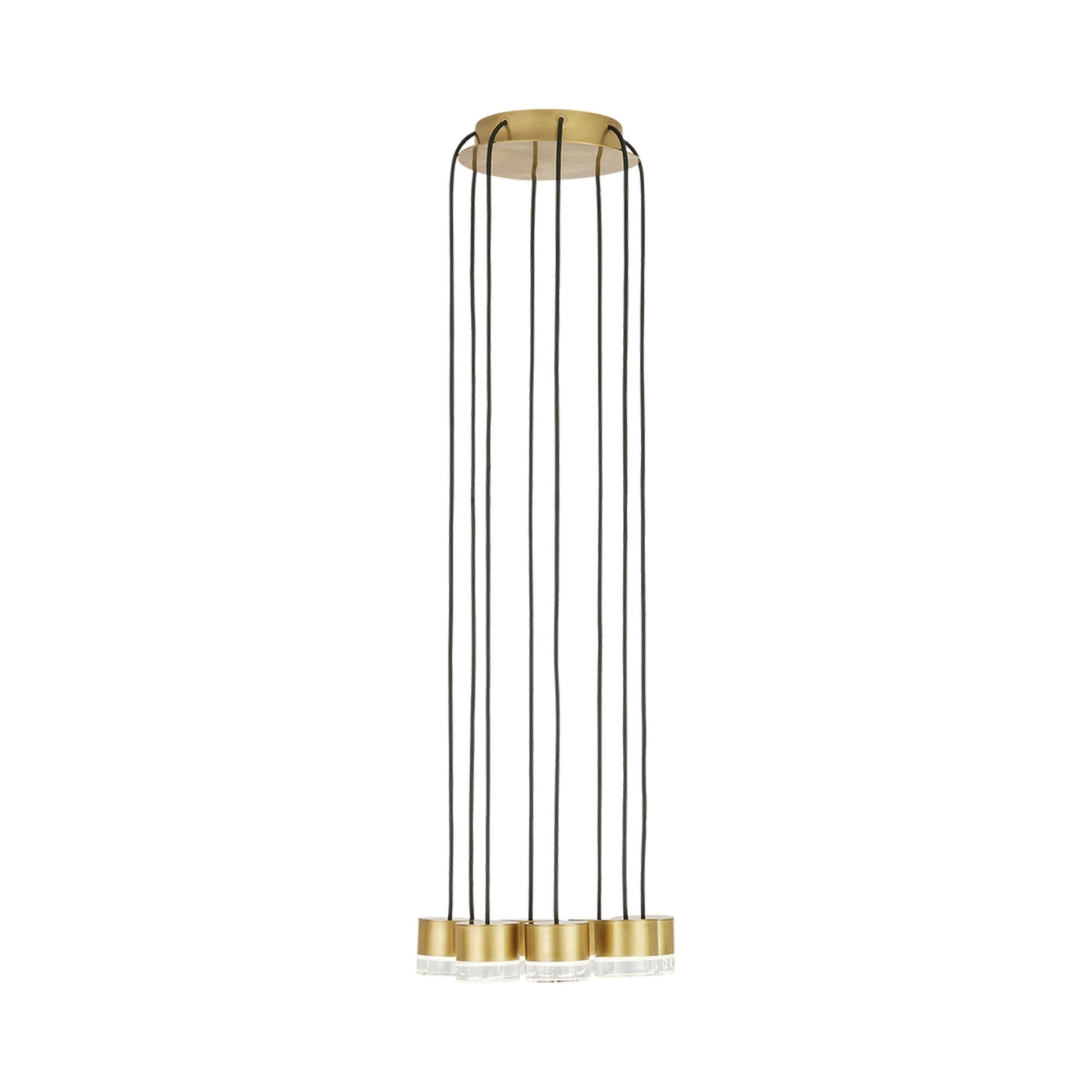 Gable LED Chandelier in Hand Rubbed Antique Brass/Crystal (8-Light).
