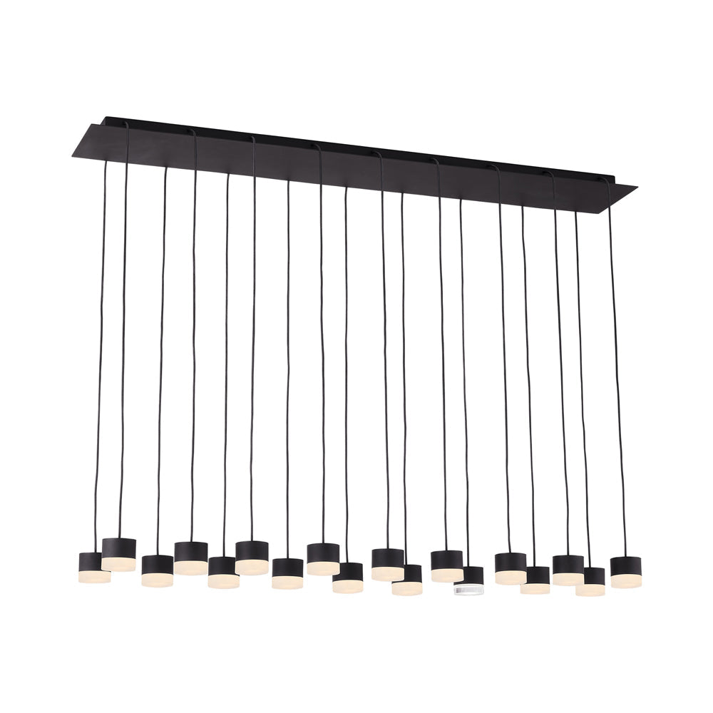 Gable LED Linear Chandelier in Nightshade Black/Alabaster (18-Light).