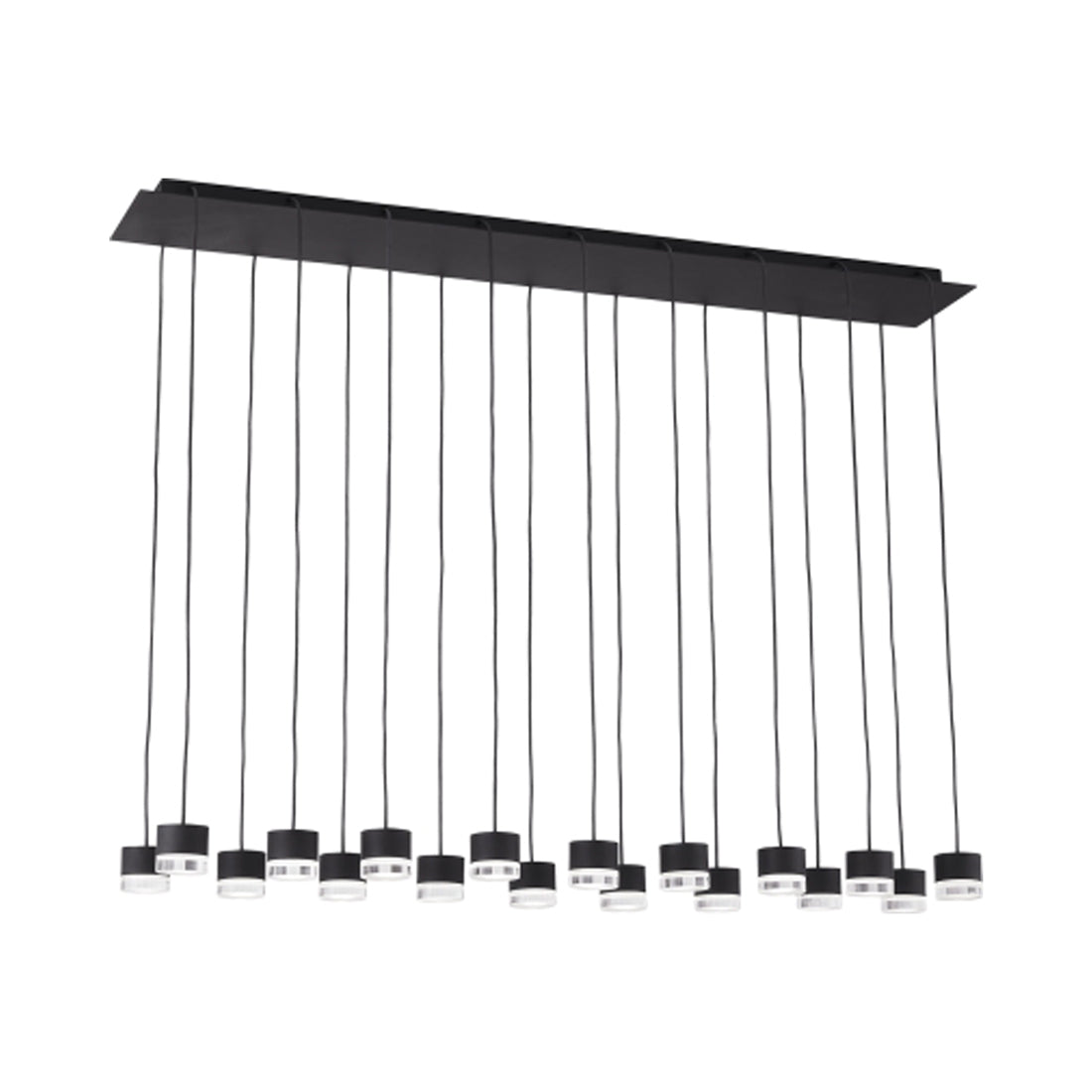 Gable LED Linear Chandelier in Nightshade Black/Crystal (18-Light).