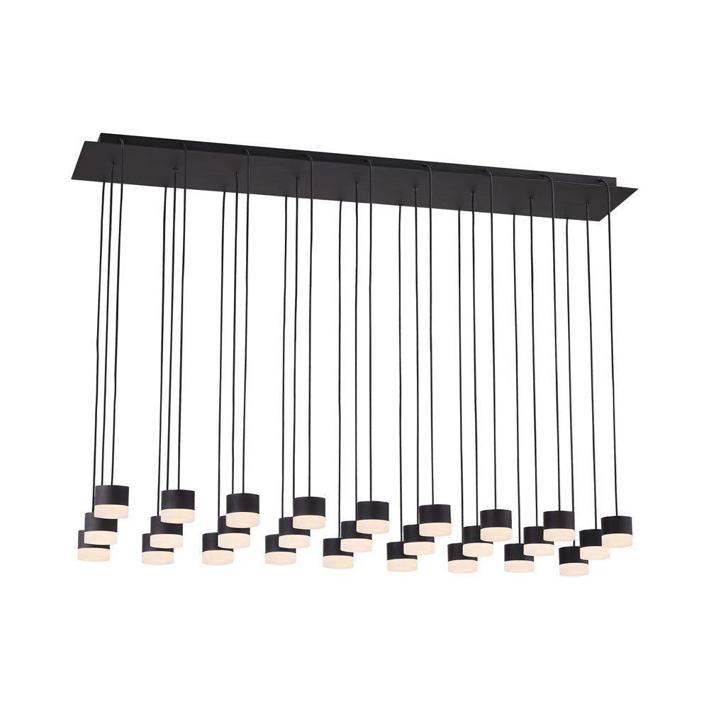 Gable LED Linear Chandelier in Nightshade Black/Alabaster (27-Light).