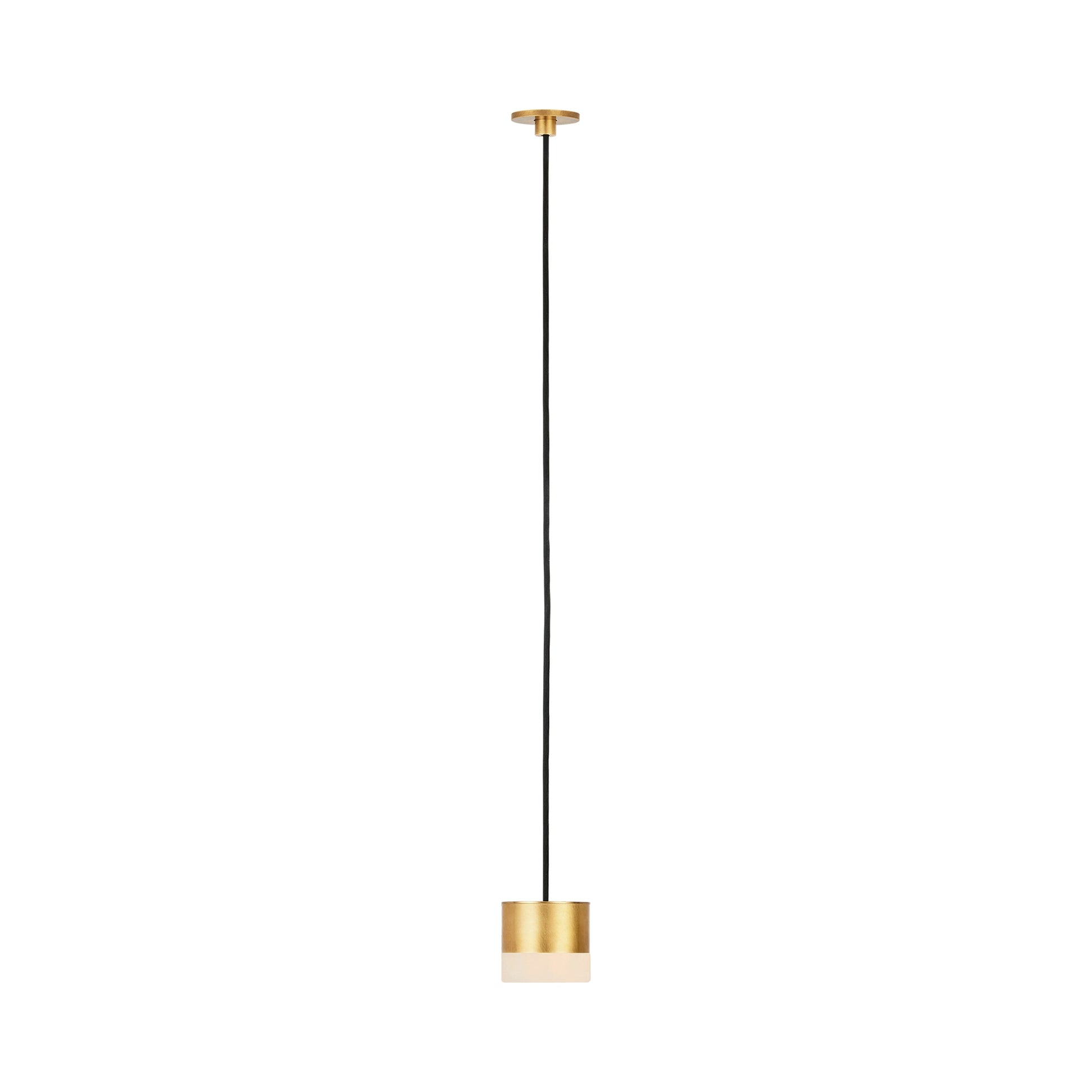 Gable Port Alone LED Pendant Light in Hand Rubbed Antique Brass (Alabaster).