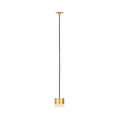 Gable Port Alone LED Pendant Light in Hand Rubbed Antique Brass (Alabaster).