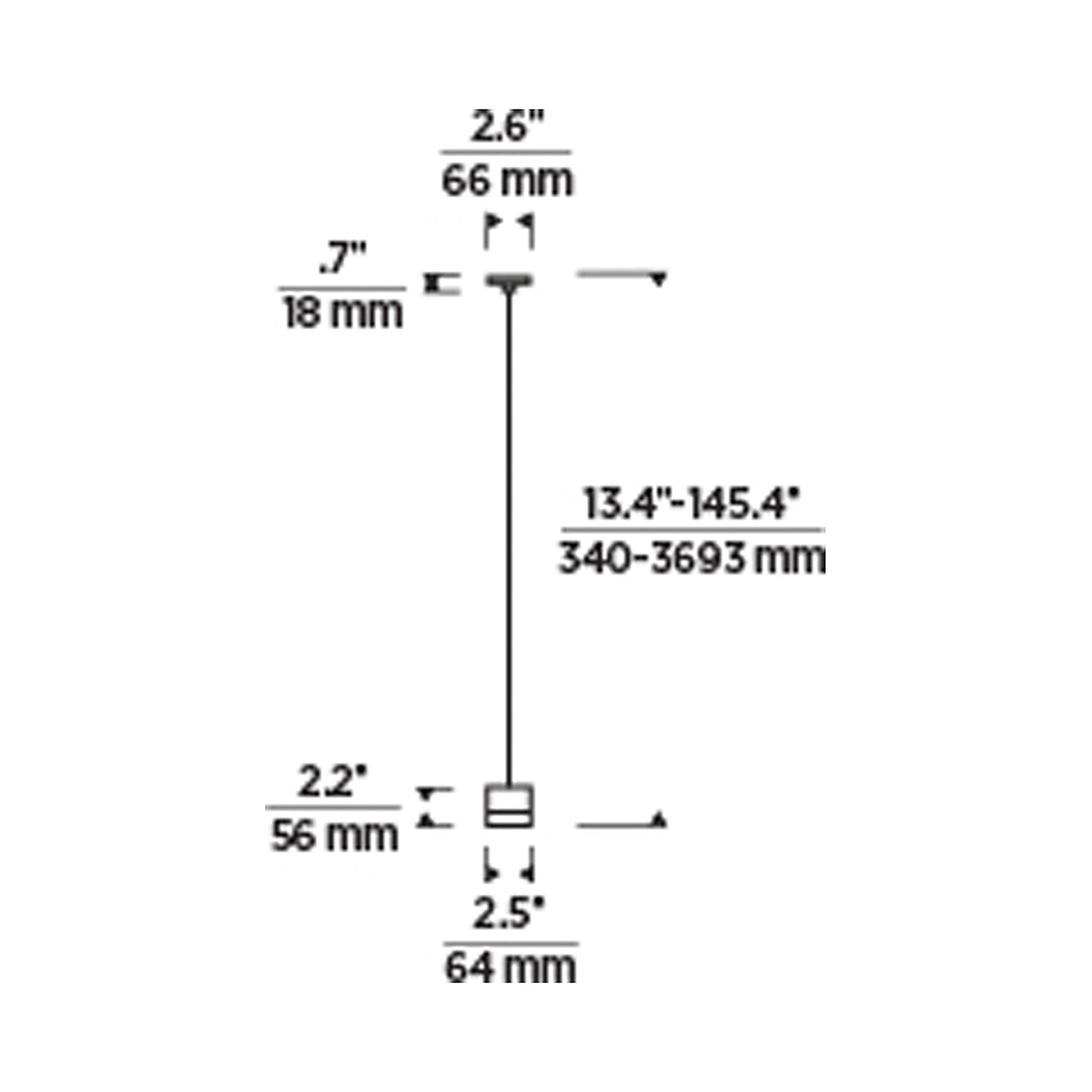 Gable Port Alone LED Pendant Light - line drawing.