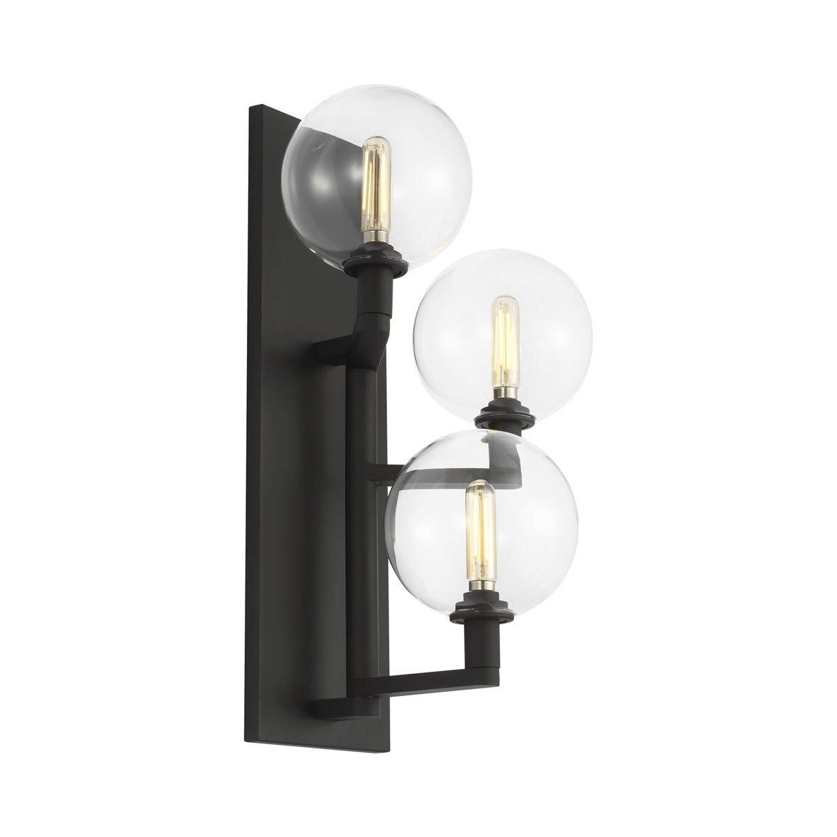 Gambit Wall Light in Triple Light/Nightshade Black.