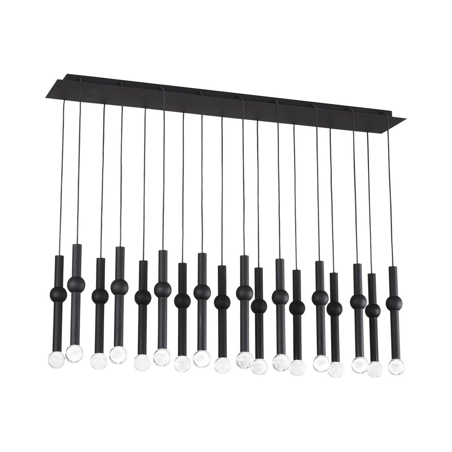 Guyed LED Chandelier in Nightshade Black (18-Light).