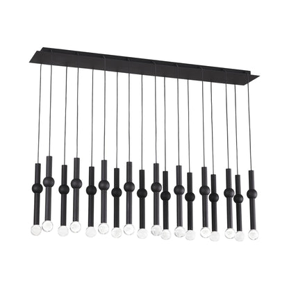 Guyed LED Chandelier in Nightshade Black (18-Light).