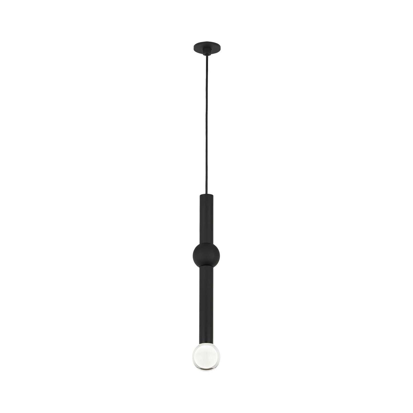 Guyed LED Pendant Light in Nightshade Black (Small).