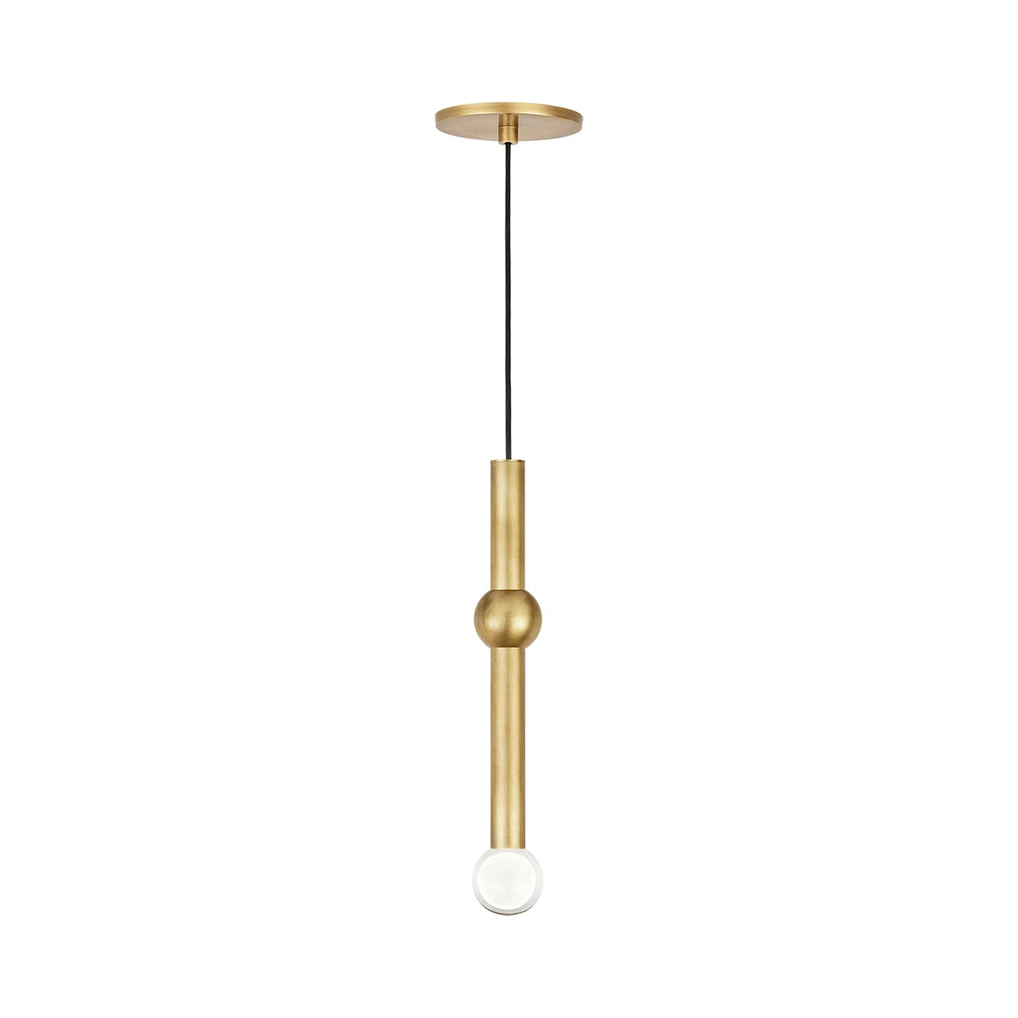 Guyed LED Pendant Light in Natural Brass (Large).