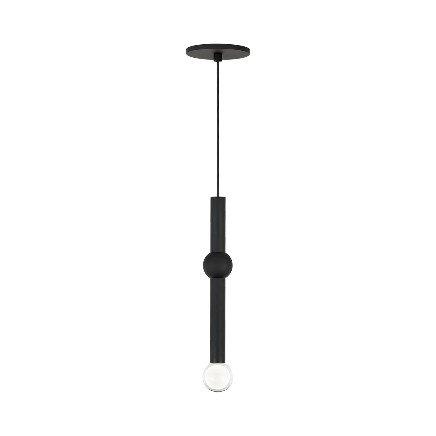 Guyed LED Pendant Light in Nightshade Black (Large).