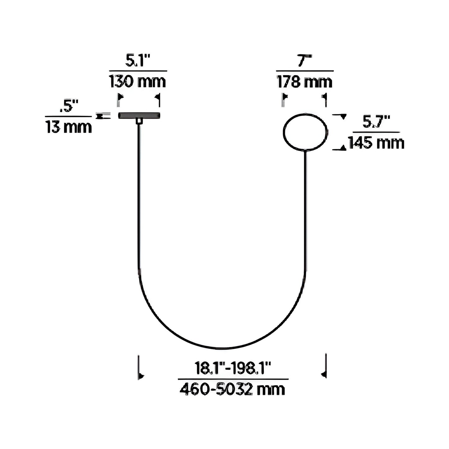 Helium LED Chandelier - line drawing.