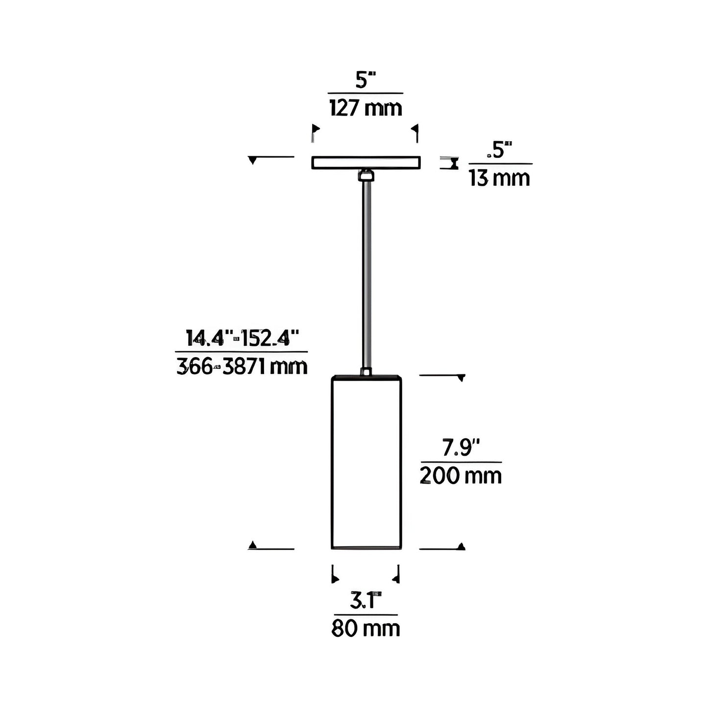 Horizon Pendant Light - line drawing.