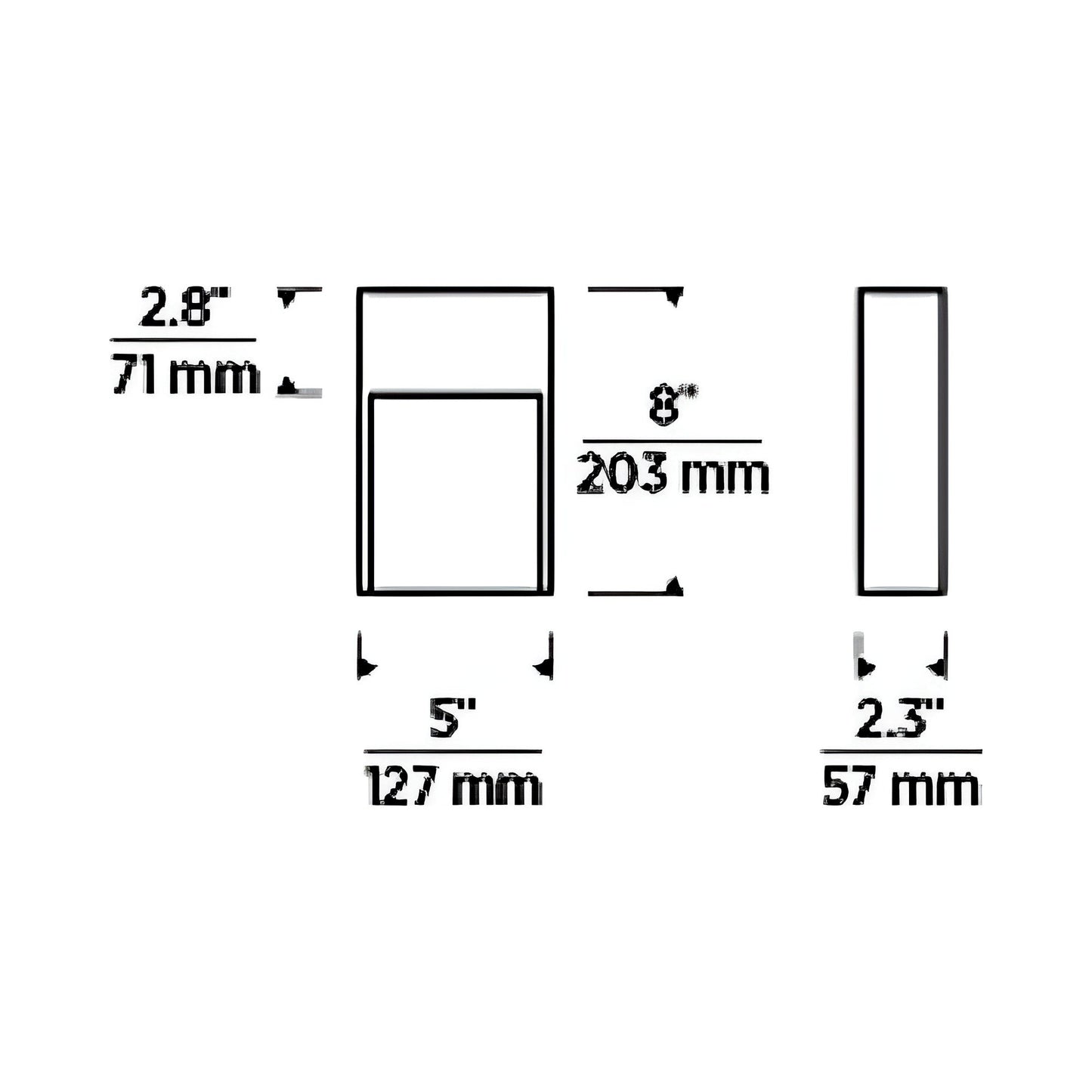 Inga Outdoor LED Wall Light - line drawing.