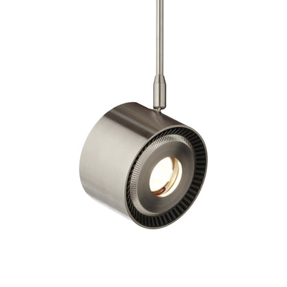 Iso LED Head Pendant Light in Satin Nickel.