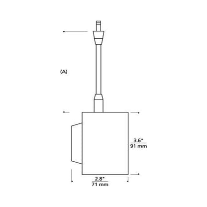 Iso LED Head Pendant Light - line drawing.