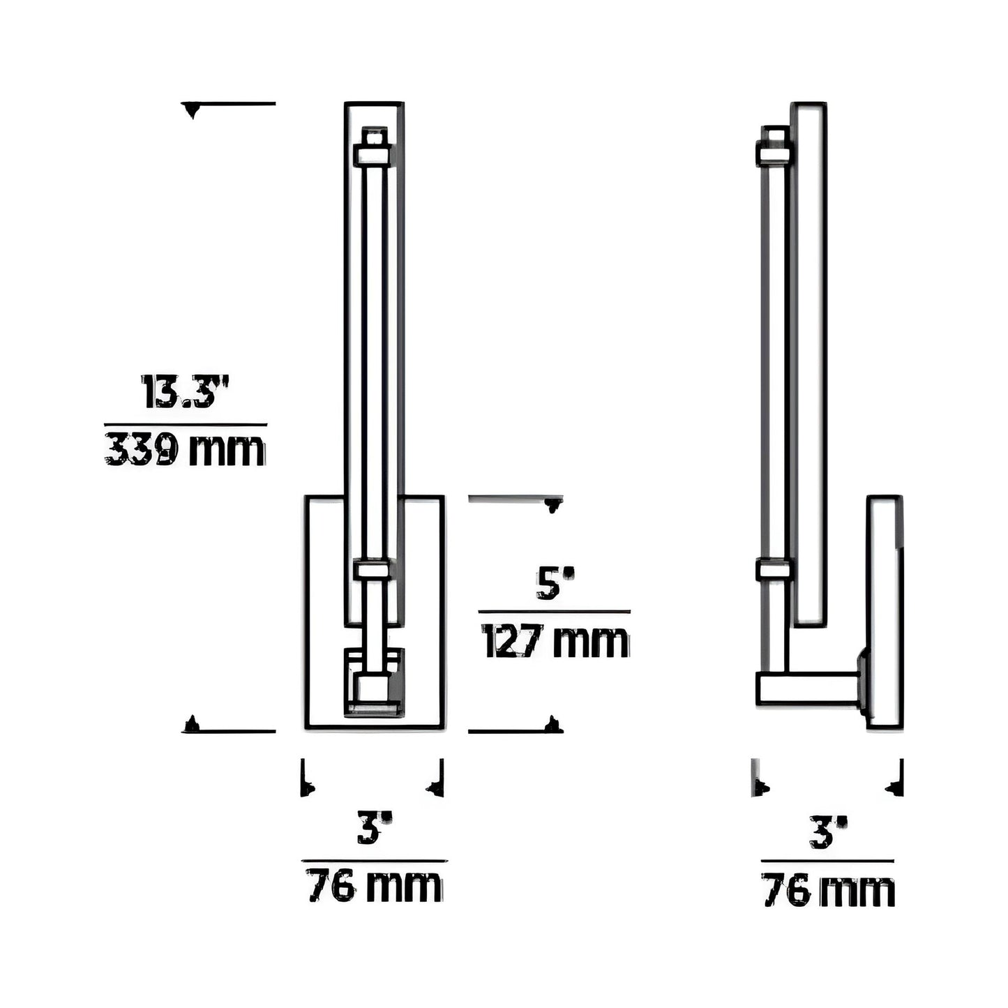 Kal LED Wall Light - line drawing.