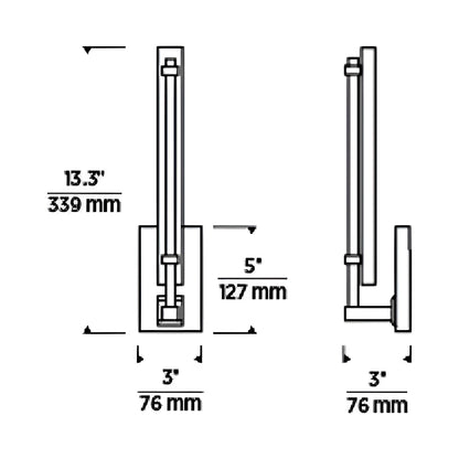 Kal LED Wall Light - line drawing.