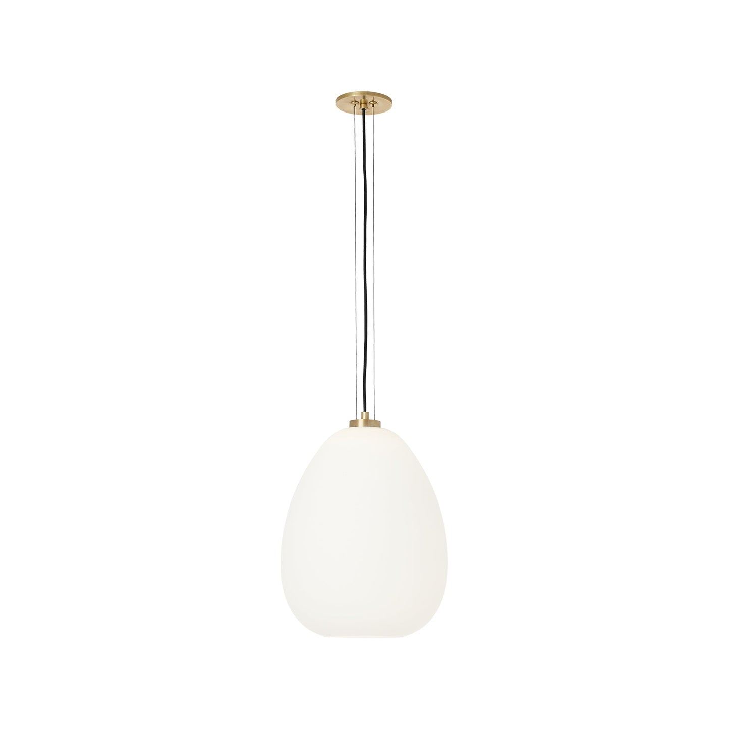 Kapoor LED Pendant Light in Opal/Natural Brass (Medium).