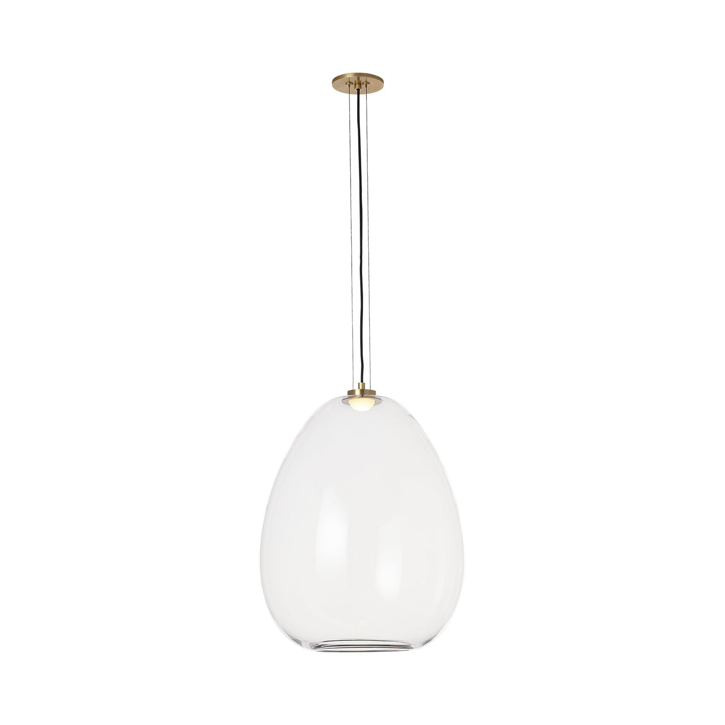 Kapoor LED Pendant Light in Clear/Natural Brass (Large).