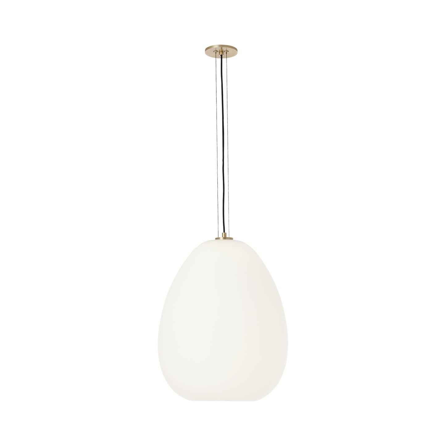 Kapoor LED Pendant Light in Opal/Natural Brass (Large).